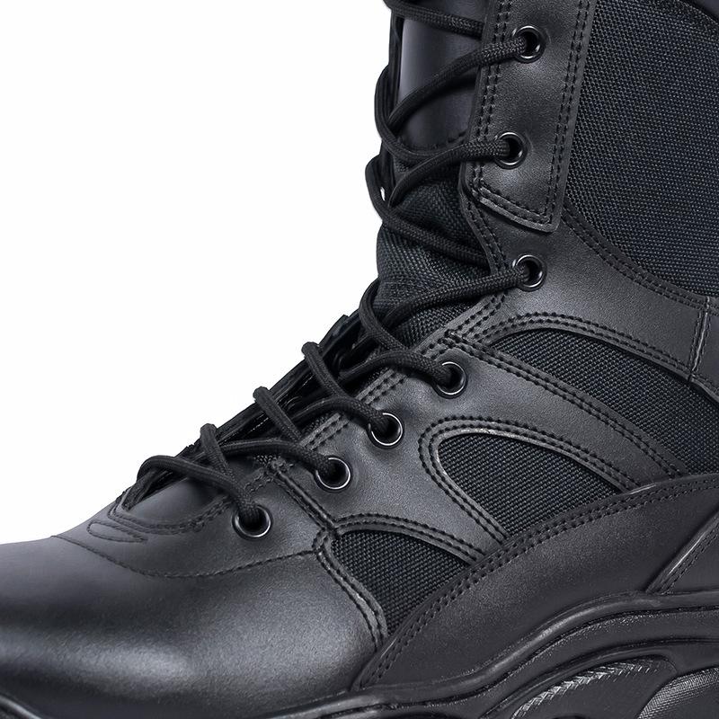 Outdoor Leisure High Top Boots Genuine Leather Breathable Training Shoes Black Sand Proof Desert Wear-resistant