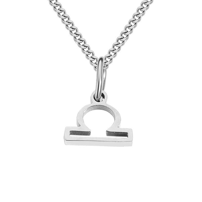 Gold-Plated Stainless Steel Zodiac Pendant Necklace for Women