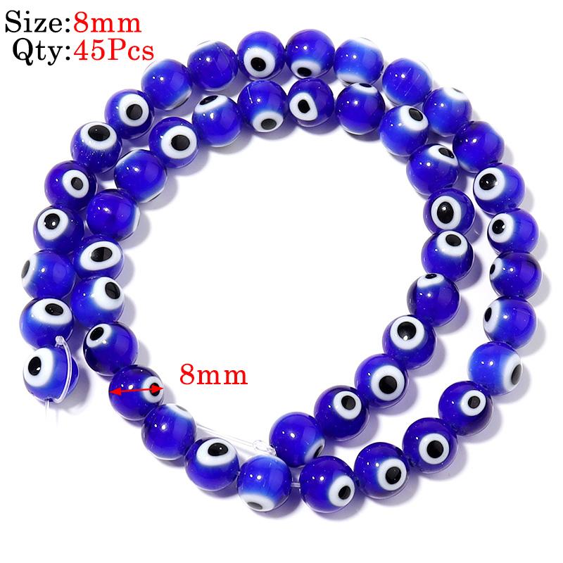 Round Lampwork Evil Eye Beads Liuli Flat Loose Fashion Jewelry For Bead Diy Handmade Bracelets Phone Charm Components