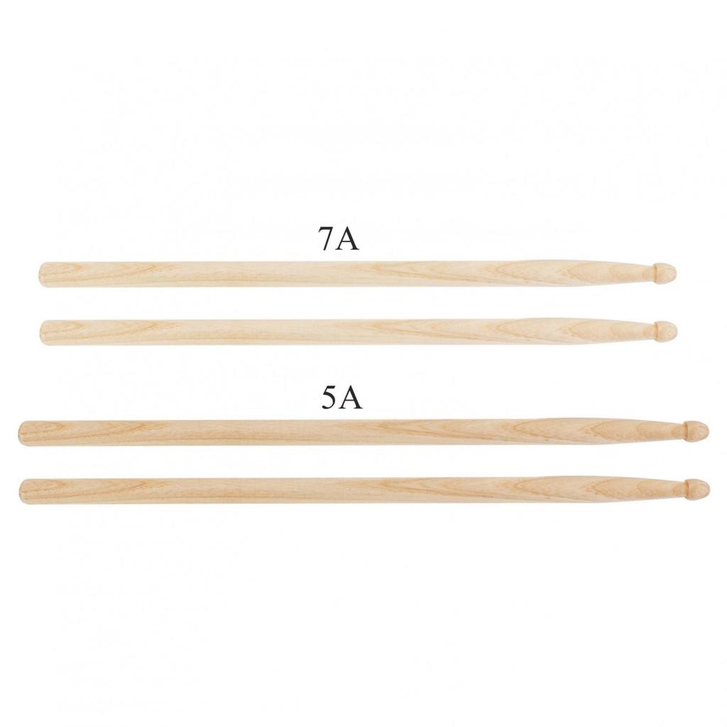 1 Pair 5A / 7A Walnut Wood Drumsticks for  Jazz Drum Exercise, Durable Heavy-duty Drum Sticks