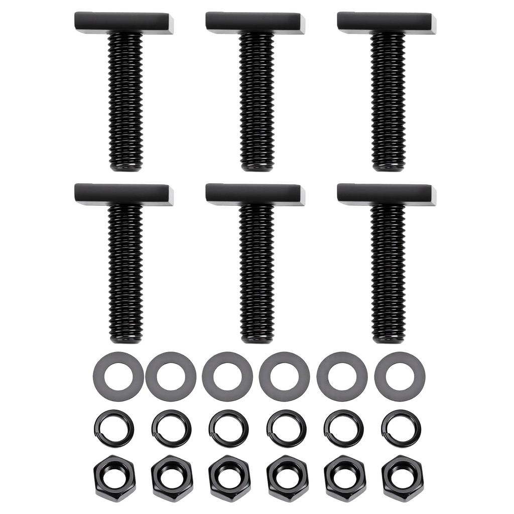 6PCS T Slot Bolts for Roof Rack Crossbar 0.79x0.79x0.16in M8*30mm Black Four Square Head T Bolts