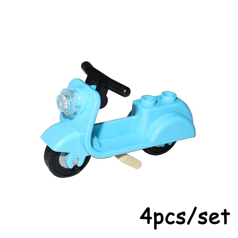 Non-Toxic Building Block Moc Bricks Chrome Bike Bicycle Scooter Model Little Sheep Motorcycle City Traffic Bicycle Motor Vehicle Car