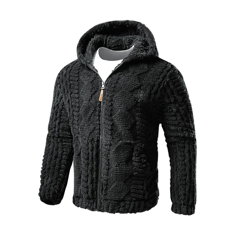 

Loose Fitting Casual Autumn and Winter Jacket, Fleece Jacket, Men s and Women s Couple, Autumn and Winter Plus Fleece Thick Warm Cardigan S чорний