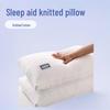 Knitted Cotton Linen Neck Support Pillow - Durable, Non-Collapsing Core for Home, Hotel, and Dormitory Use.