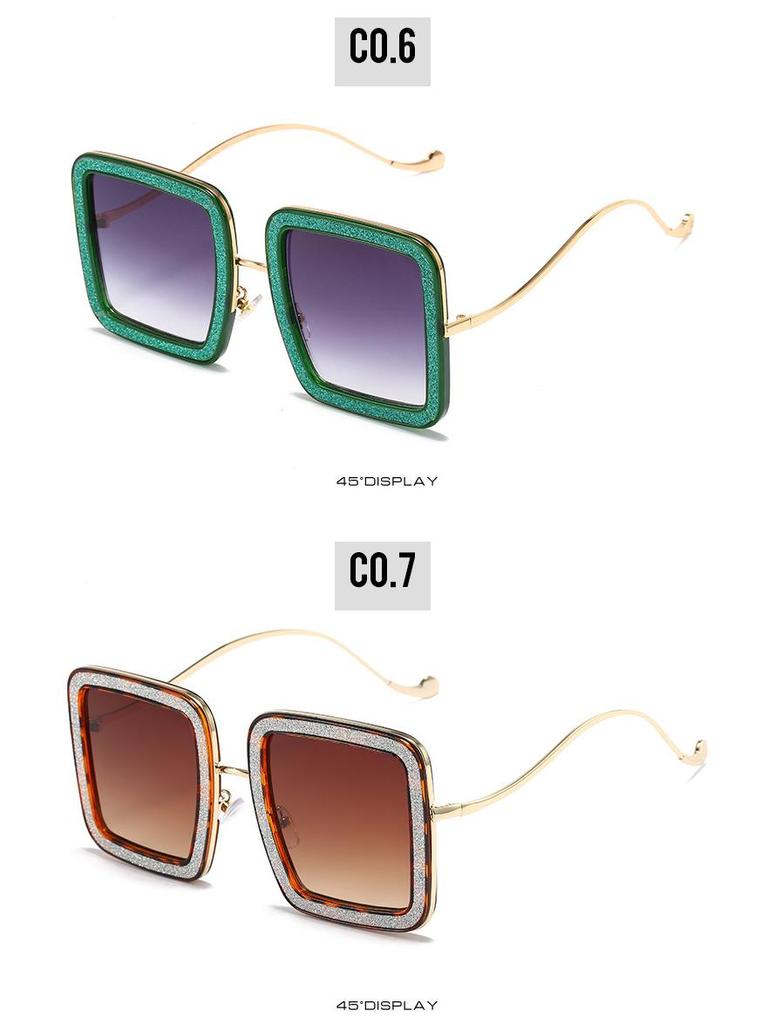 2022 Trendy Square Sunglasses - European & American Influencer Style, Flashy Diamond Design, Fun & Chic for Women