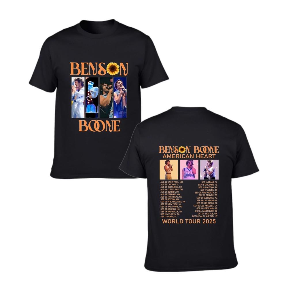 

Benson Boone American Heart Tour Merch Tee with Date amp; City for Women Men Unisex T-Shirt M