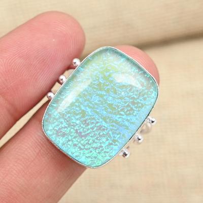 Bellissimo anello fatto a mano in argento sterling 925 con pietra preziosa blu tripletta opale per lei