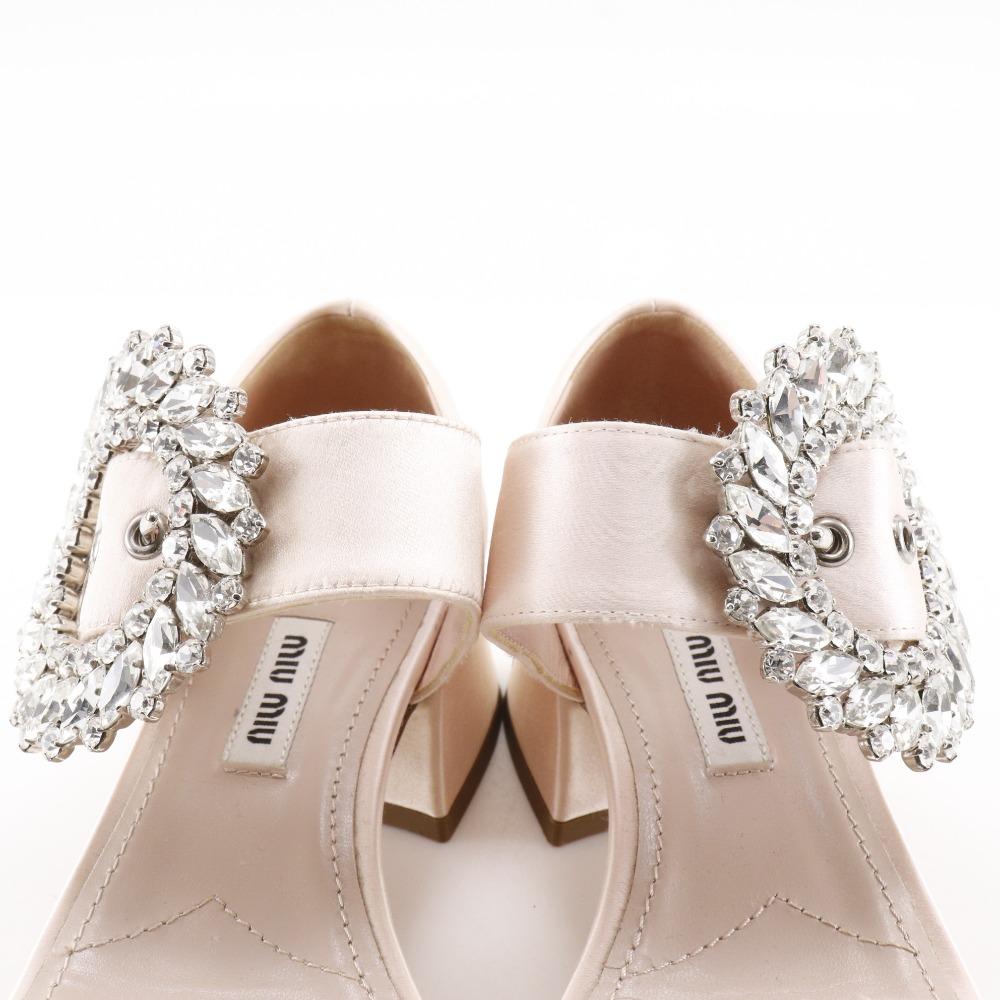 MIUMIU Bijoux Sandals Baby pink Satin Women Used