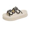 Bequeme Klett-Hausschuhe mit dicker Sohle, Damen tragen im Sommer Strand-Sandalen mit dicker Sohle