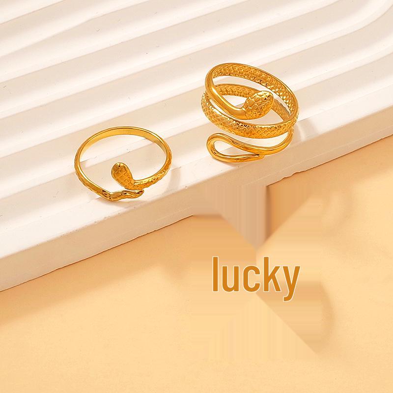 Versatile High-End Snake-Shaped Stainless Steel Finger Ring