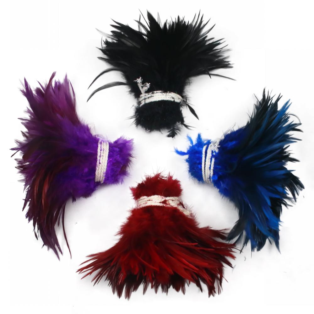 13 Color Natural Chicken 5-6 Inch Strip Strung Rooster Feathers for Craft Supply