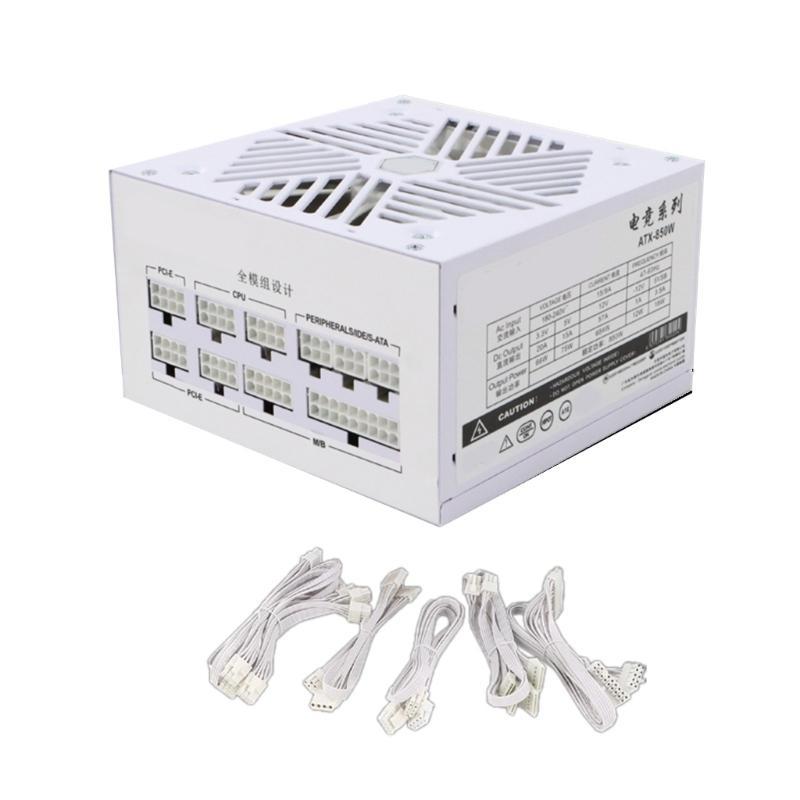 180-240V Fully Modulars 850W Computer Power Supply Unit with Silents 120mm White Fan for Efficient Cooling