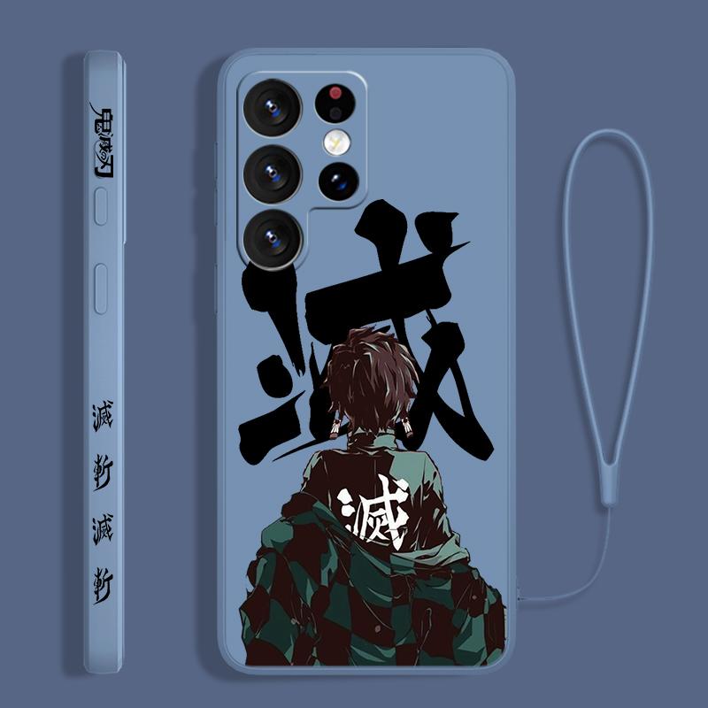 

Demon Slayer Cute для Samsung S24 S23 S22 S21 S20 Fe S10 Note 20 10 Ultra Lite Plus Liquid Left Rope Phone Case Samsung S23 Ultra