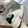 2024 spring new small thick-soled heightening board shoes muffin sole versatile McQueen shoes fashionable casual little white shoes