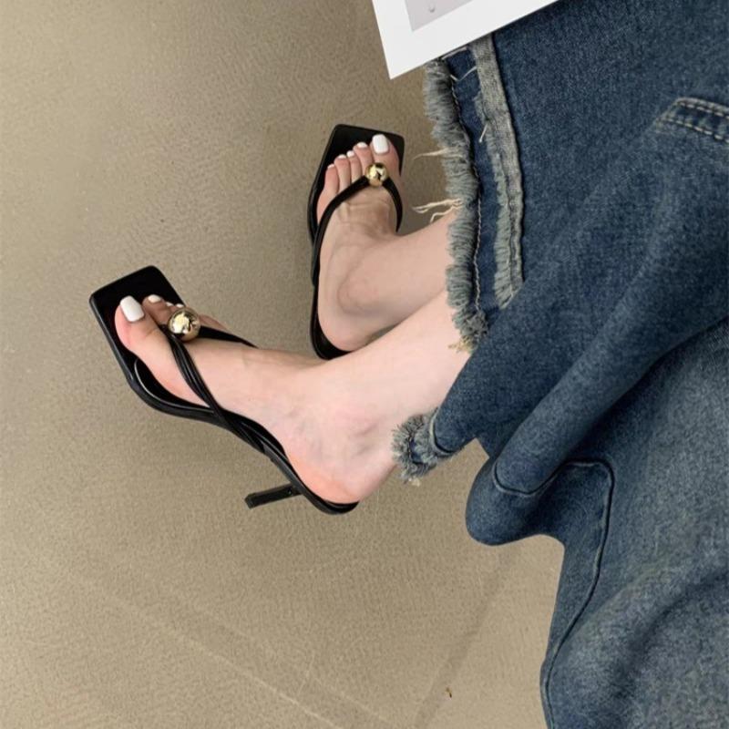 

Модные Новые Женские Туфли на Высоком Каблуке, Шлепанцы, Дизайнерские Босоножки на Каблуке, Элегантная Обувь для Женщин, Летний Тренд, Модные Шлепанцы, Повседневные Шлепки 34