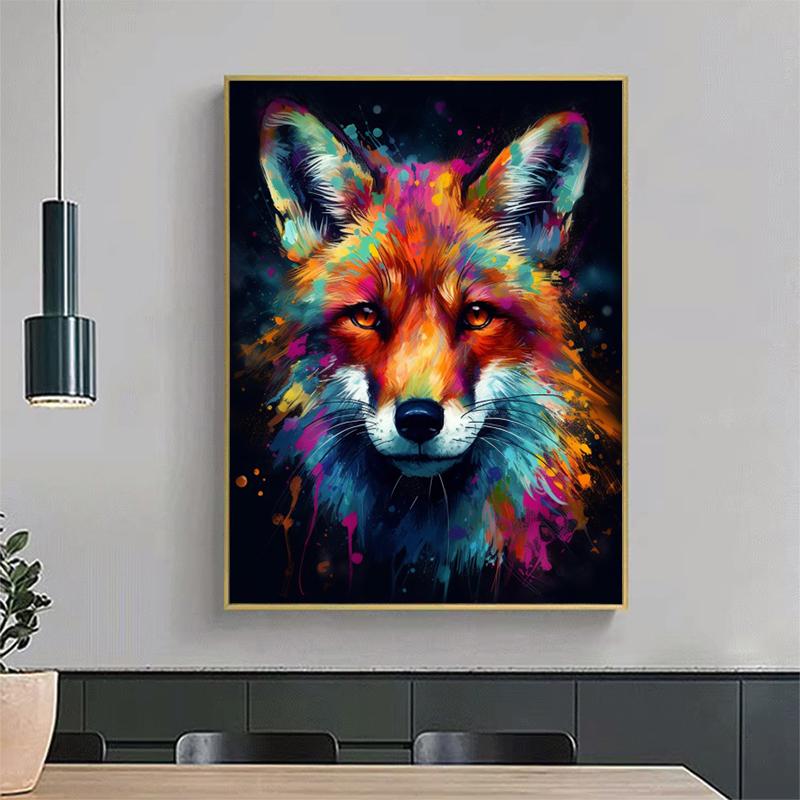 5d DIY Diamond Painting Cross Stitch Oil Painting Animal Fox Diamond Embroidery Mosaic Full Round Drill Home Decor Arts