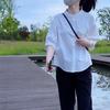 2025 Summer Casual Mid-Sleeve Slimming Loose Fit Shirt – Stylish and Versatile Solid Color Top