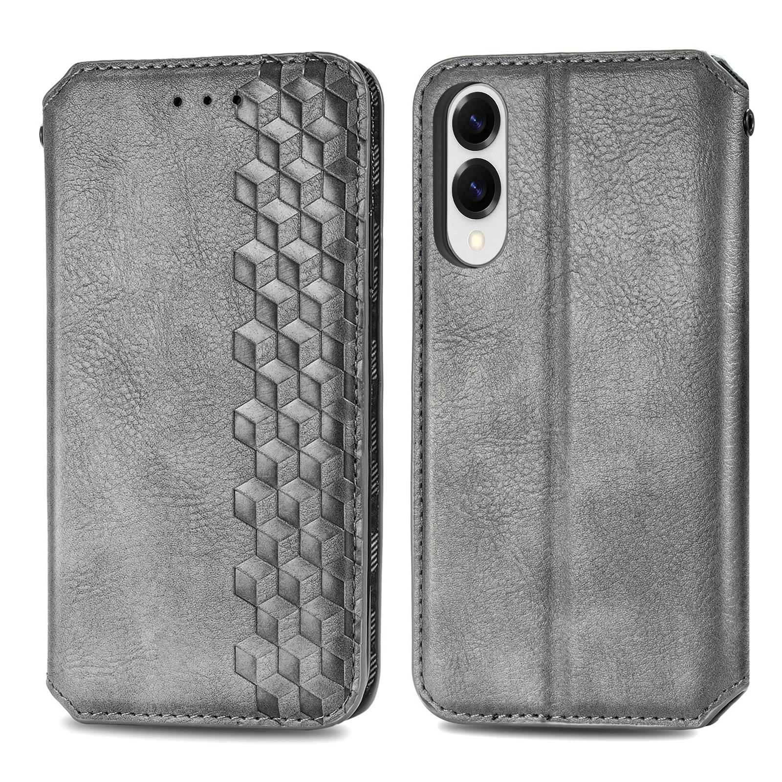 

For Samsung Galaxy S25 Edge Case Rhombus Imprint PU Leather Wallet Phone Cover Green