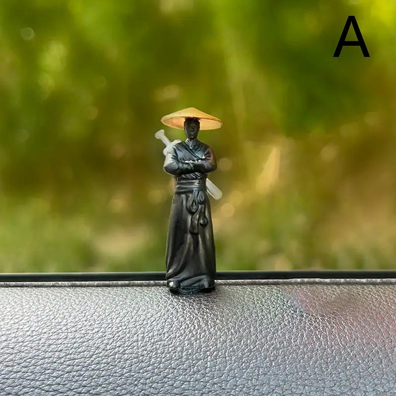 50mm Reçine Mini Figürler Model Antik Japon Çinli Ninja Samuray Savaşçı Modelleme Havalı Mini Araba Dekorasyon Hediyeleri