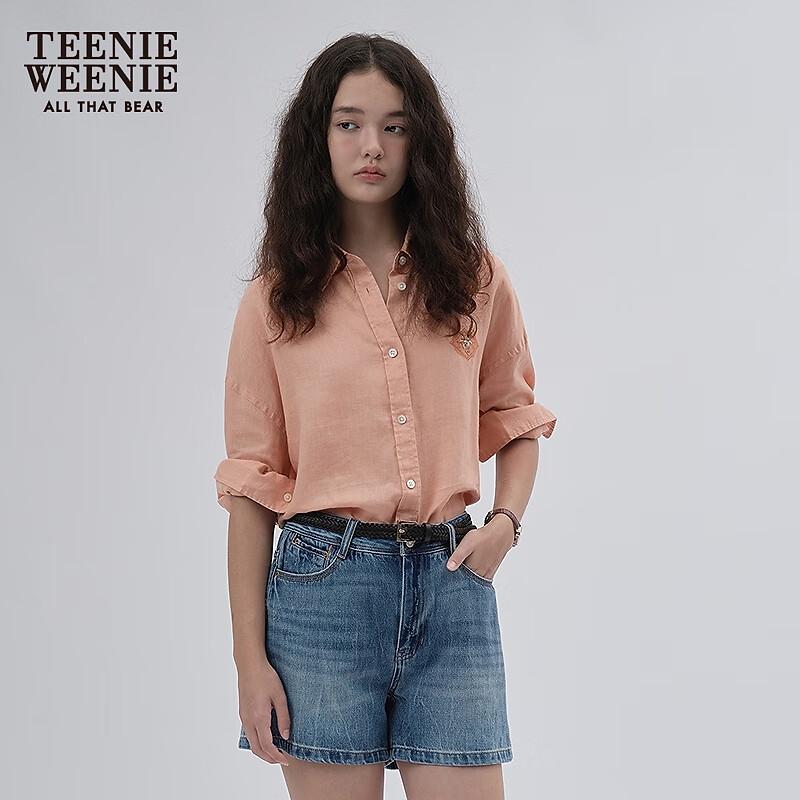 Teenie Weenie Women's Linen Blend Bear Shirt