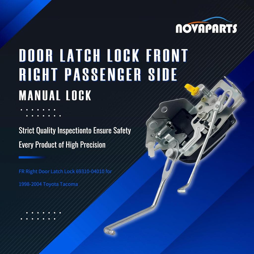 Door Latch Lock Front Right Passenger Side 69310-04010 for 1998 1999 2000 2001 2002 2003 2004 Toyota Tacoma 2.4L 2.7L 3.4L (Non Power Door Lock)