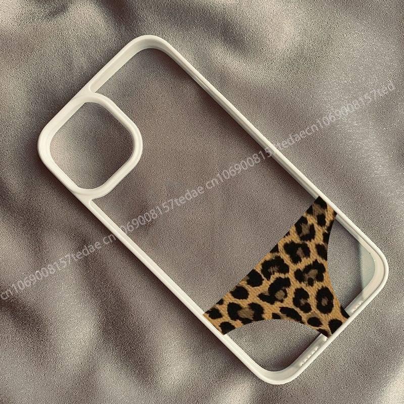Funny Leopard Prints Panties Clear Phone Case for IPhone 16 15 13 14 12 17 Pro Max 16E INS Creative Y2K Shockproof Back Cover
