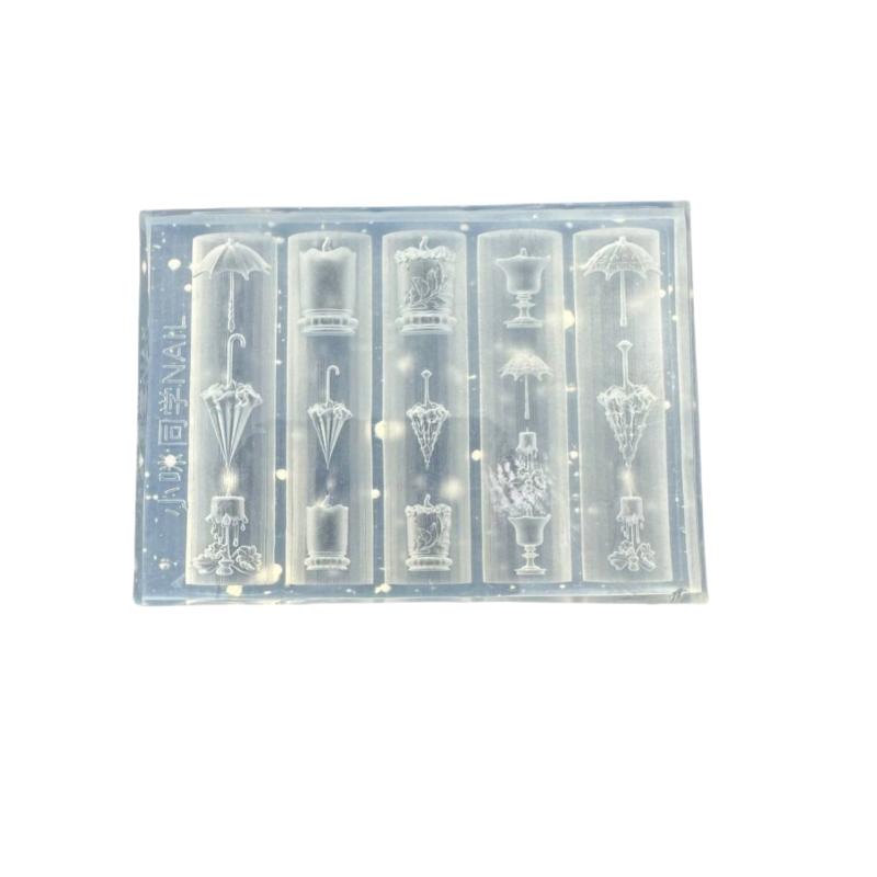 3D Silikon Nagelform Blume Seidenband Schmetterling Design Transparentes Relief DIY Nagelkunst Dekoration Maniküre Werkzeug