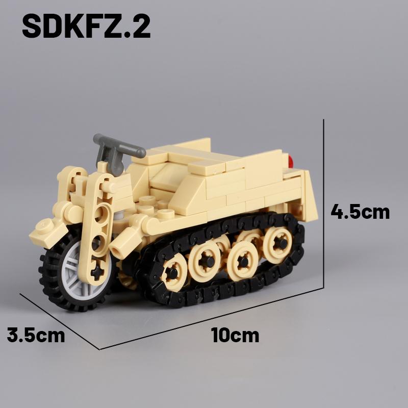 WW2 North African Military German Tiger Tank Building Block UK Soldier Figure Armored Motorcycle Weapon Model Brick Kid Toy Gift
