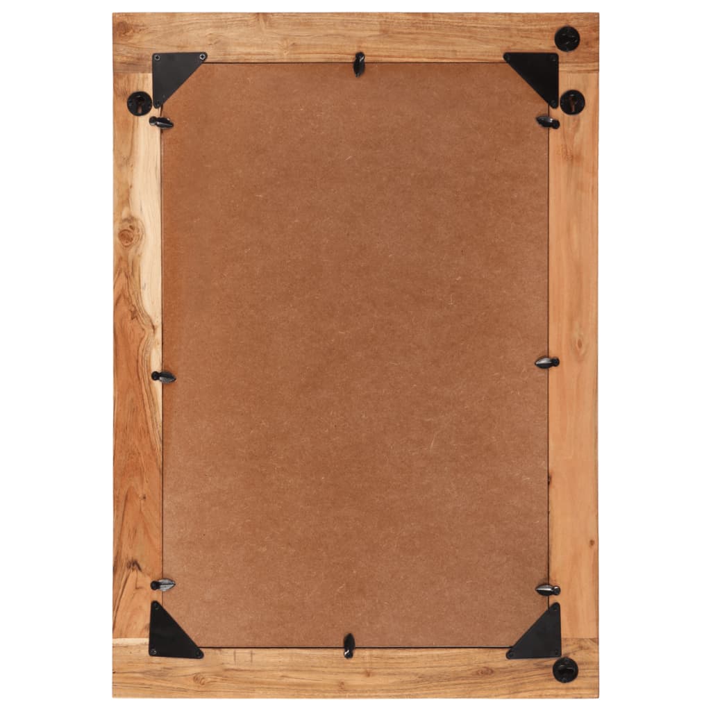 Mirror 70 x 50 cm Solid Acacia Wood and Glass