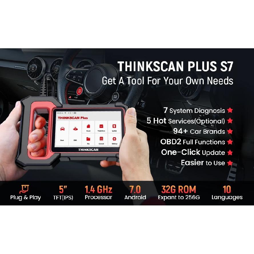 THINKCAR Thinkscan Plus S7 S6 S4 Obd2 Scanner Car Diagnostic Tools Automotivo Scanner Auto Diagnosis Tool Code Reader 28 Resets