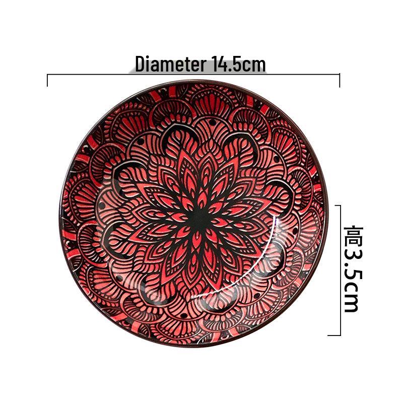 Bohemian 5-Inch Ceramic Underglaze Snack Plate - 2025 Model for Home Use
