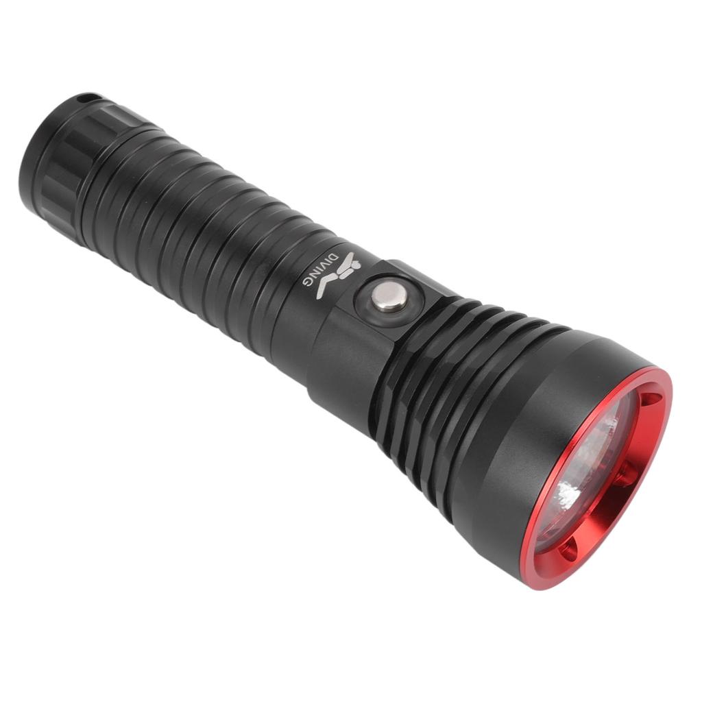 Diving Flashlight 3000LM LED Dive Torch IPX8 Waterproof 100m Underwater Diving Flashlight Red