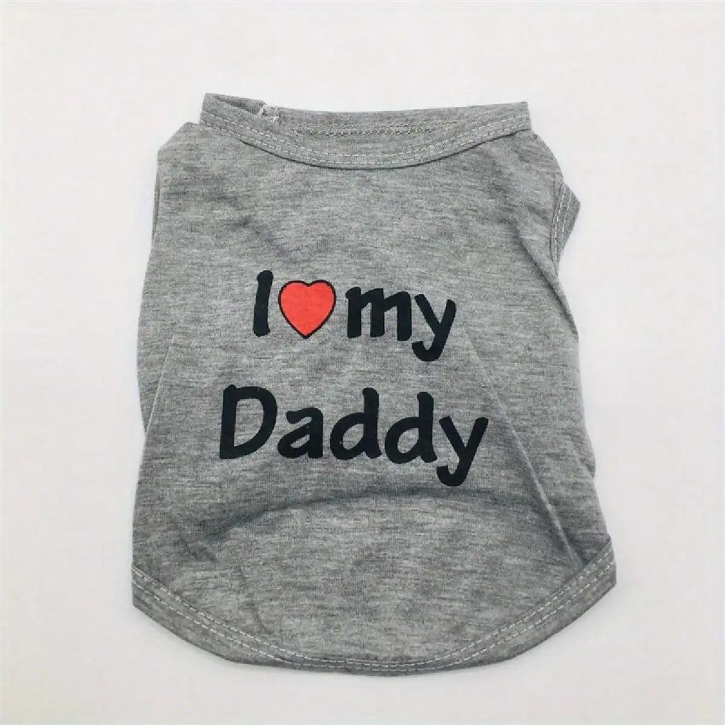 Dog Vest I Love My Mommy Daddy Puppy T-Shirt Summer Sleeveless Pet Clothing for Small Medium Dogs Cats Apparel