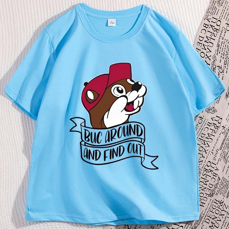 Funny Buc Around And Find Out Tshirt For Unisex Unisex Casual Shortsleeve T Shirt Round Neck Printed Tshirt Animal Clothes