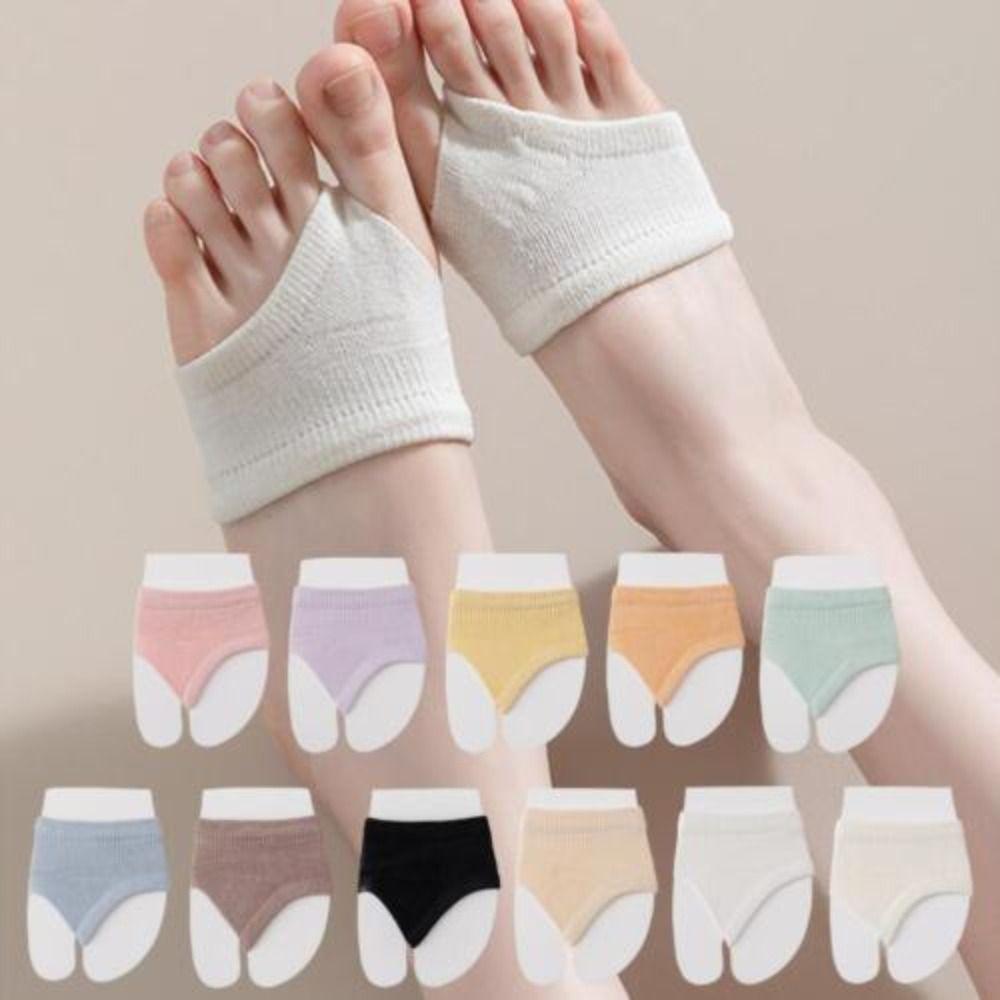 Solid Color High Heels Forefoot Pad Socks Cotton Flip-flop Toe Socks New Boat Socks