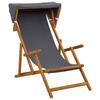 Reclining Chair 3 Positions Solid Eucalyptus Wood Grey
