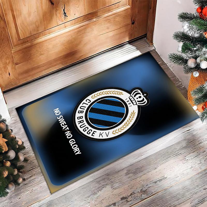 Club Brugge FC Soccer Football Pattern Soft Area Rug Non Slip Indoor Floor Carpet Sports Decor Mat for Bedroom