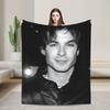 Vampire Diaries Damon Salvatore Blankets Velvet Spring/Autumn  Portable Warm Throw Blankets for Sofa Bedroom Bedspread