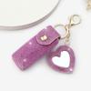 Portable Lipstick Organizer Keychain Bling Rhinestone Lipstick Holder  Girls