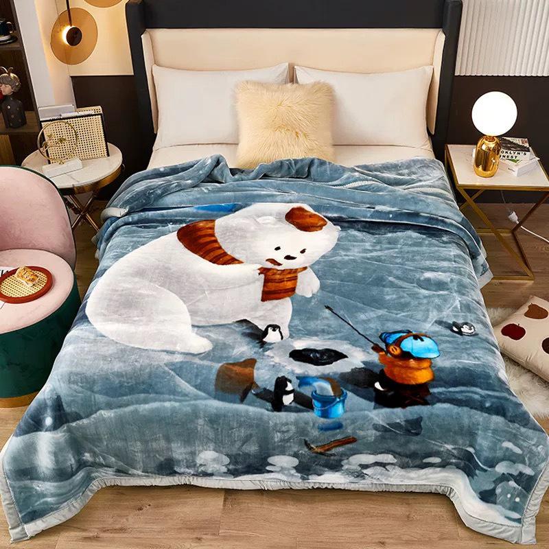 Double-Sided Fleece Raschel Blanket - Cozy Winter Wedding & Office Nap Gift