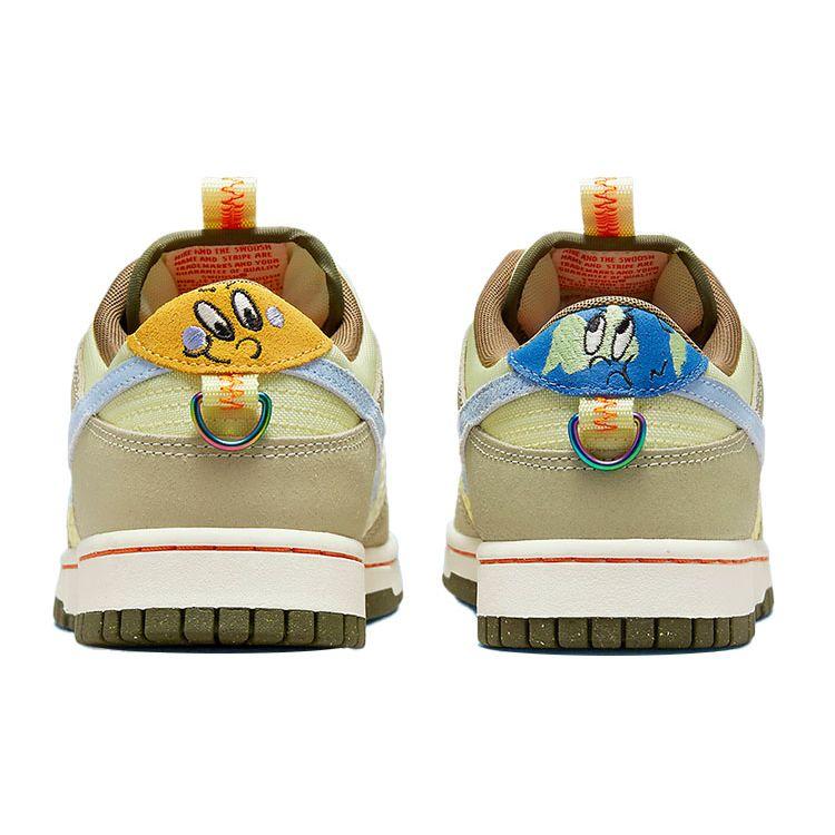 Nike Dunk Low Cartoon Men Sneakers Yellow Alabaster Celestine-Blue DX6038-741