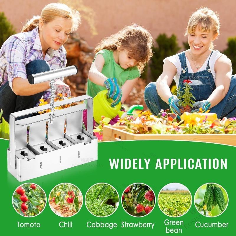 Handheld Soil Blocker Stainless Steel Soil Block Maker for Seedling, Greenhouse Garden Supplies Soils Blocking Tool for Garden