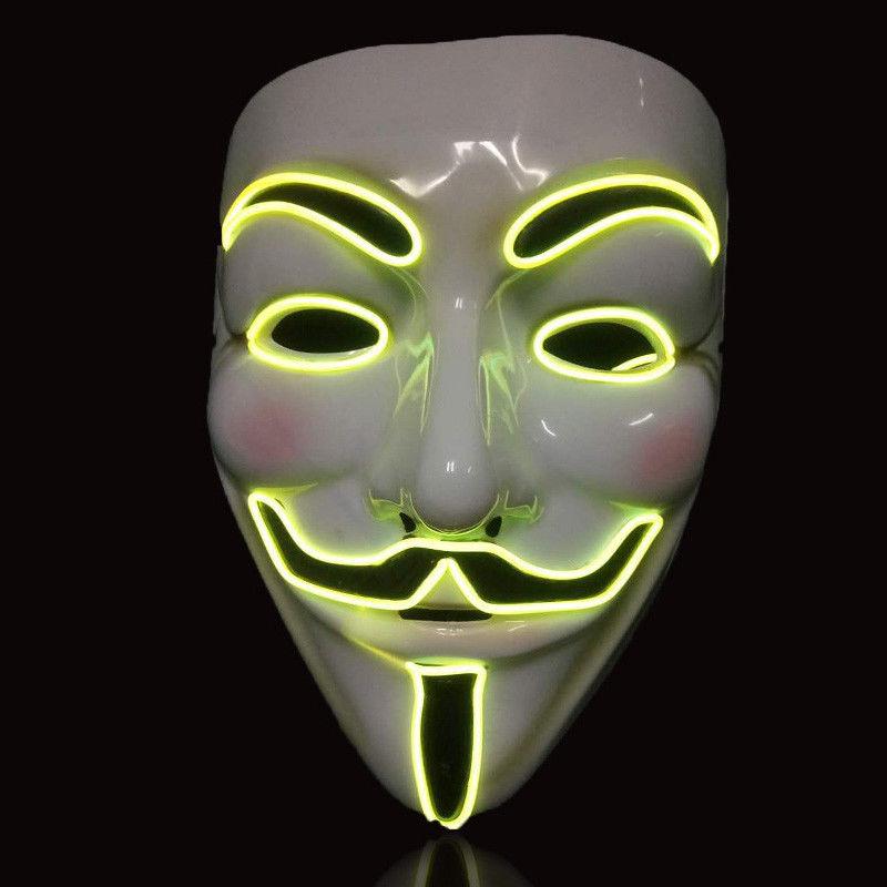 Led Light Mask V Party Cosplay Masque Mask Anonymous Guy Fawkes Mask Adult Fancy
