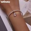 WOSTU 925 Sterling Silver Glazed Shell Charm Pendant Fit Original Bracelet Necklace For Women Jewelry
