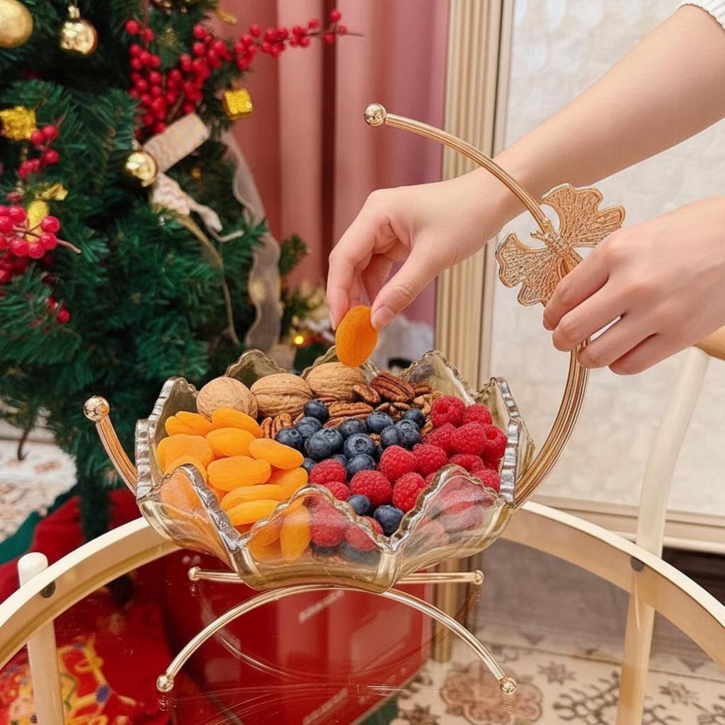 Fruit Bowl with Metal Stand Classic for Living Room