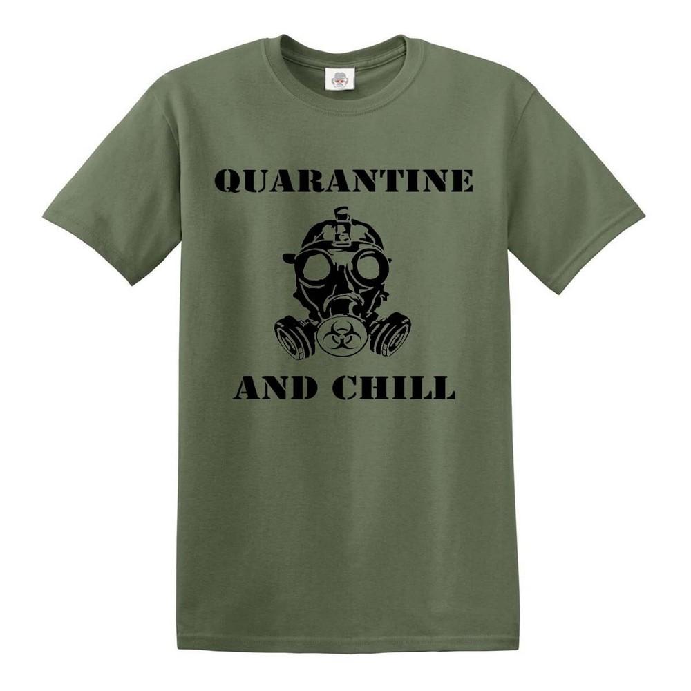 Quarantine and chill tshirt lock down 2020 tshirt novelty funny army isolation
