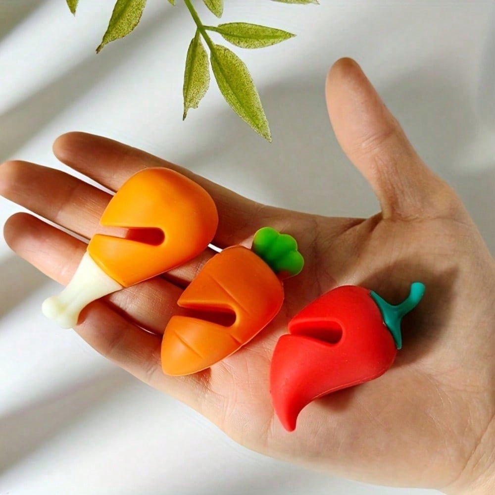 Heat-Resistant Silicone Pot Lid Holder With Carrot & Bell Pepper Design - Leak-Proof Non-Slip Kitchen Accessory, Keeps Lid Open To Reduce Spills