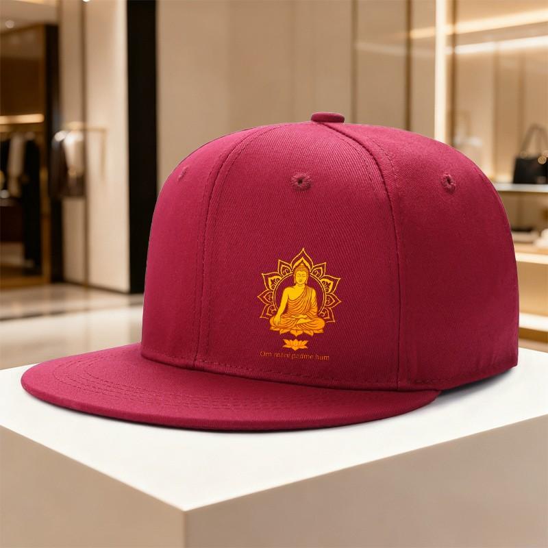 Om Unisexi Padme Hum Buddha Unisexdala Snapback Hat Polyester Spiritual Zen Meditation Gift Unisex One Size