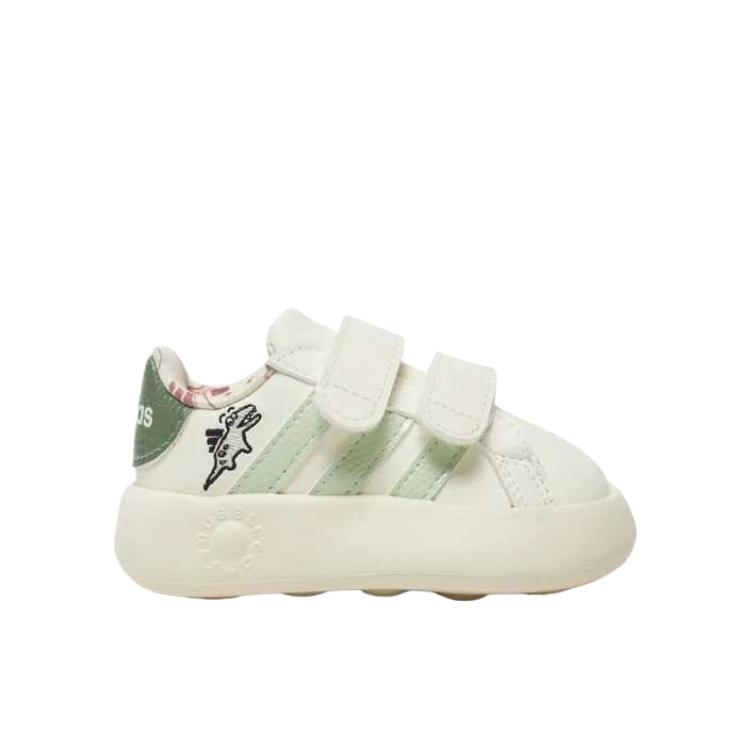 Adidas Grand Court 2.0 I Dino Baby Sneakers Cream Off-White Linen-Green JI3898
