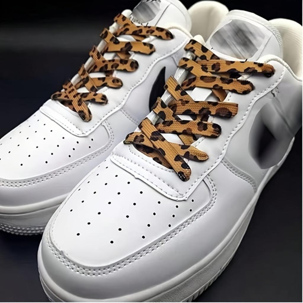 Leopard Print Snake Pattern Shoelaces, Trendy Retro Flat Laces Suitable for Canvas Shoes, Sneakers, And Sports Shoes. Unique Design with Two-Tone